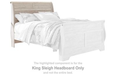 Willowton - Whitewash - King Sleigh Headboard