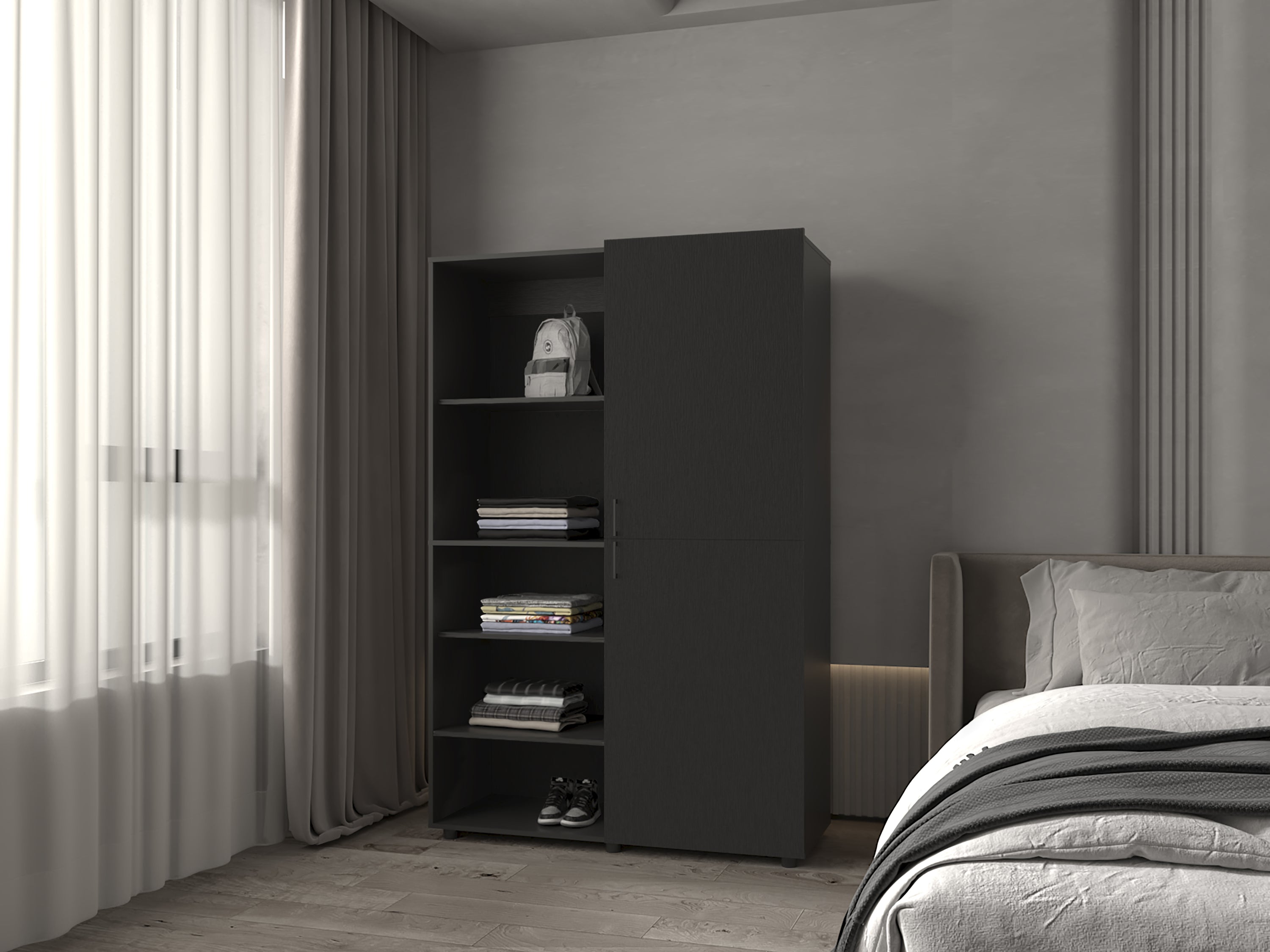 Tunica Black Bedroom Armoire Wardrobe Furniture