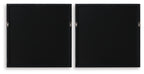 Set of 2 wall art frames with black backing and hanging hardware, no prints visible