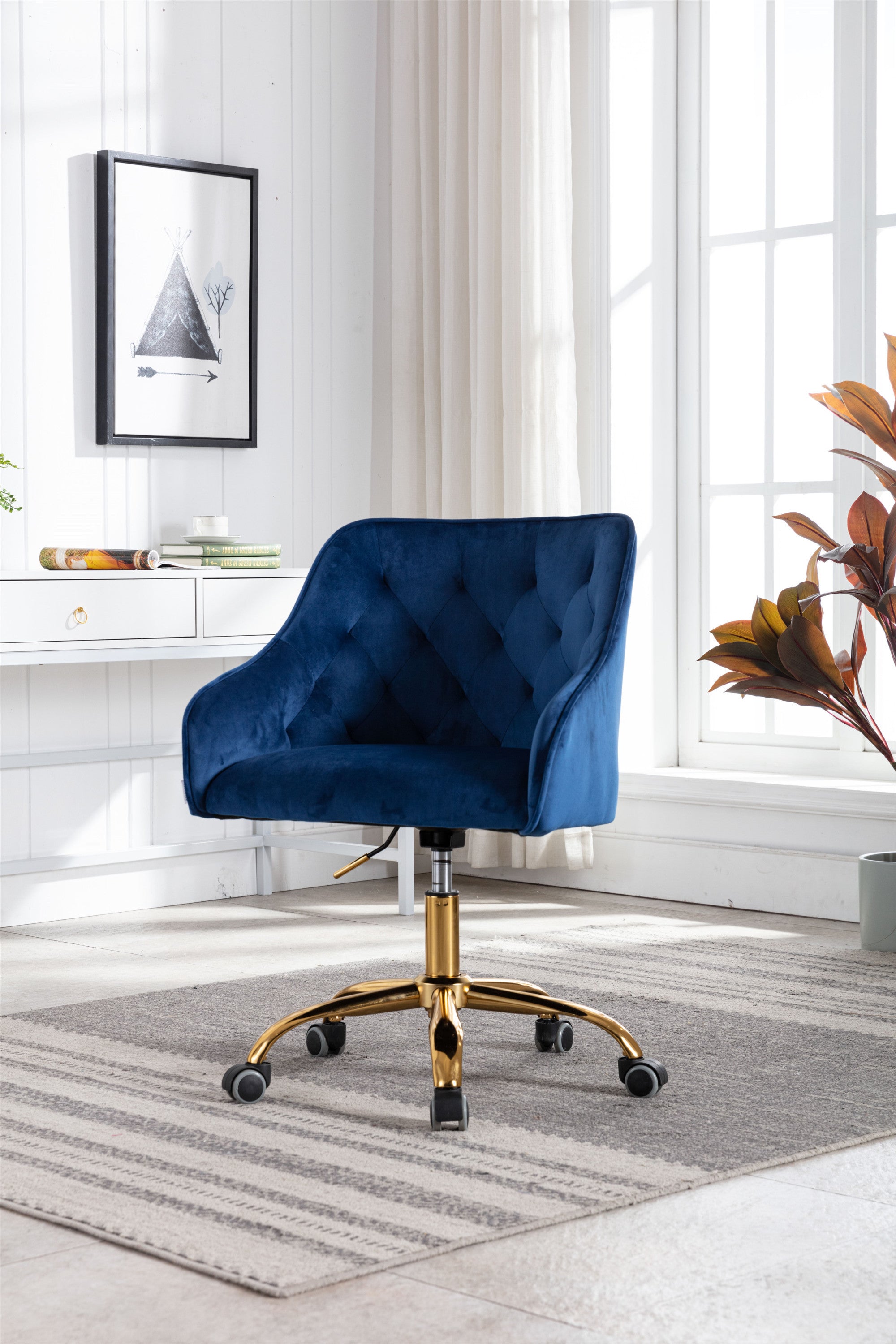 Velvet Swivel Home Office Desk Chair