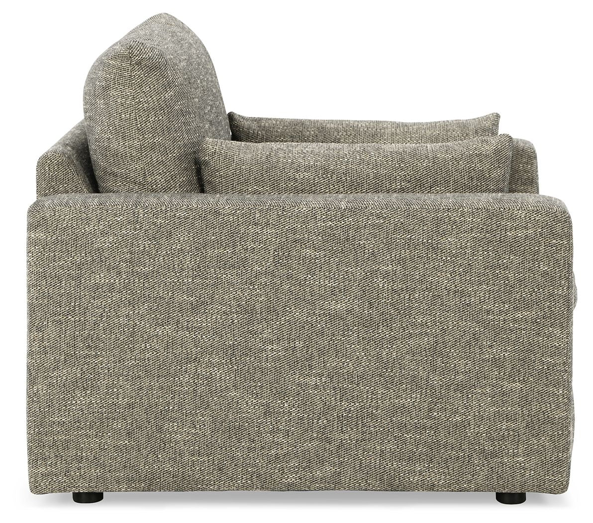 Granite gray chair and a half armchair, deep seat, back and side cushions