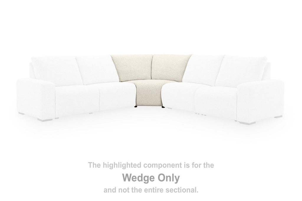 Light beige sectional wedge component with back cushions in an L-shaped sofa