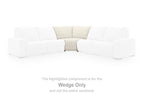 Light beige sectional wedge component with back cushions in an L-shaped sofa