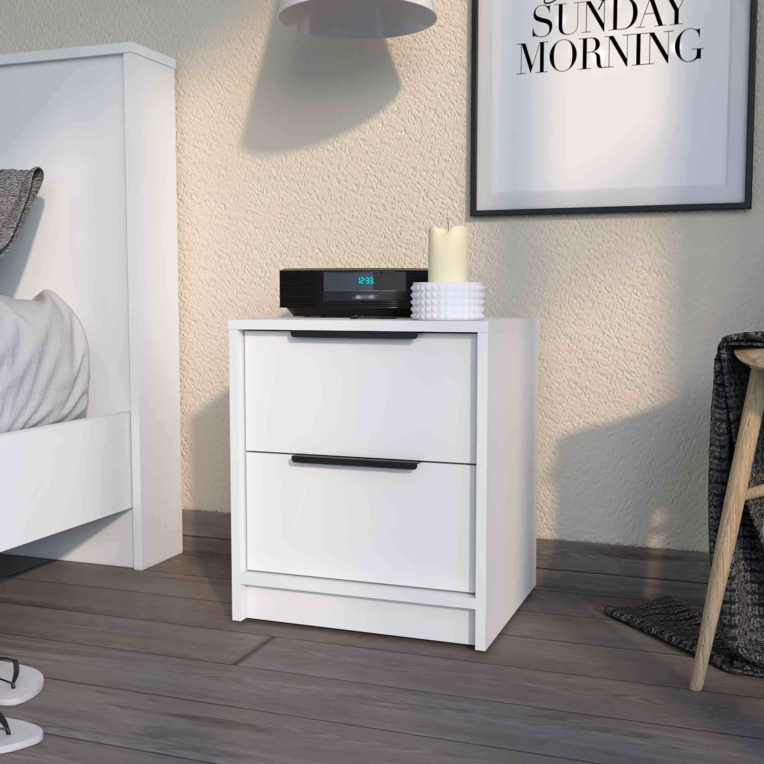 Washington Nightstand with Two Large Drawers - Elegant Bedroom Storage