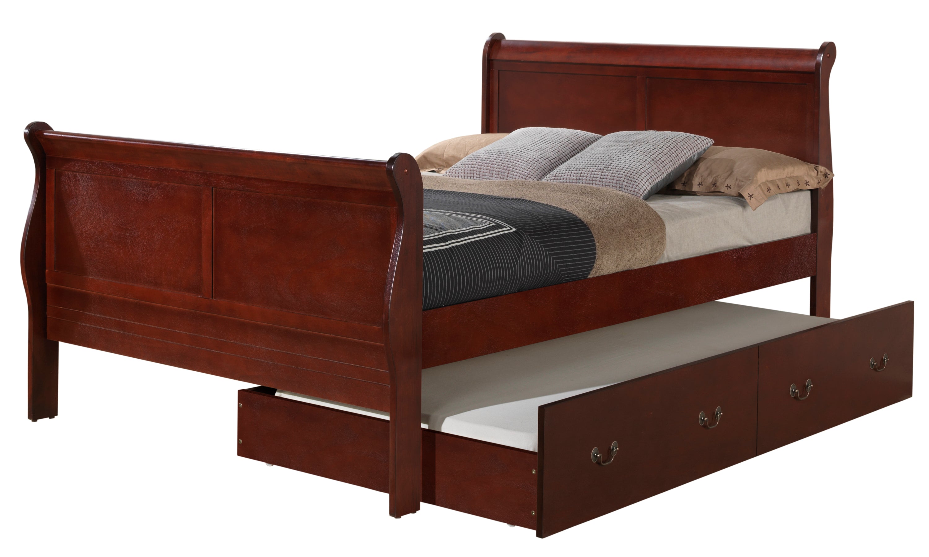 Elegant Cherry Full Trundle Bed | Comfort & Style for Sleep