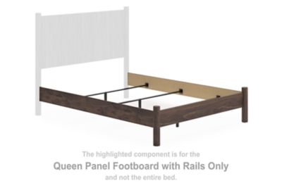 Pamytta - Brown - Queen Panel Footboard With Rails