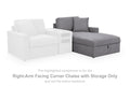 Modmax - RAF Corner Chaise With Storage - Granite