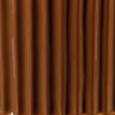 Dark brown fluted vase with vertical ridges and glossy finish