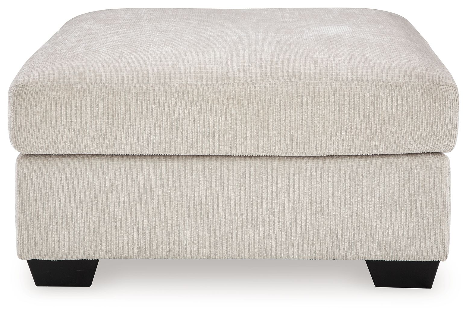 Aviemore oversized accent ottoman, off-white fabric with black legs