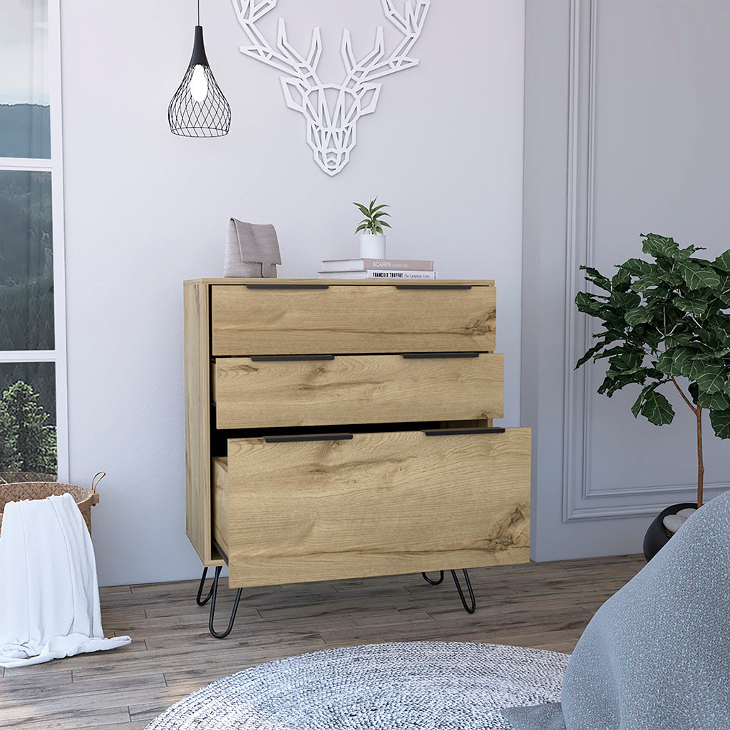 Augusta 3-Drawer Dresser | Light Oak