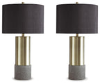 Jacek - Metal Table Lamp (Set of 2) - Gray / Brass Finish