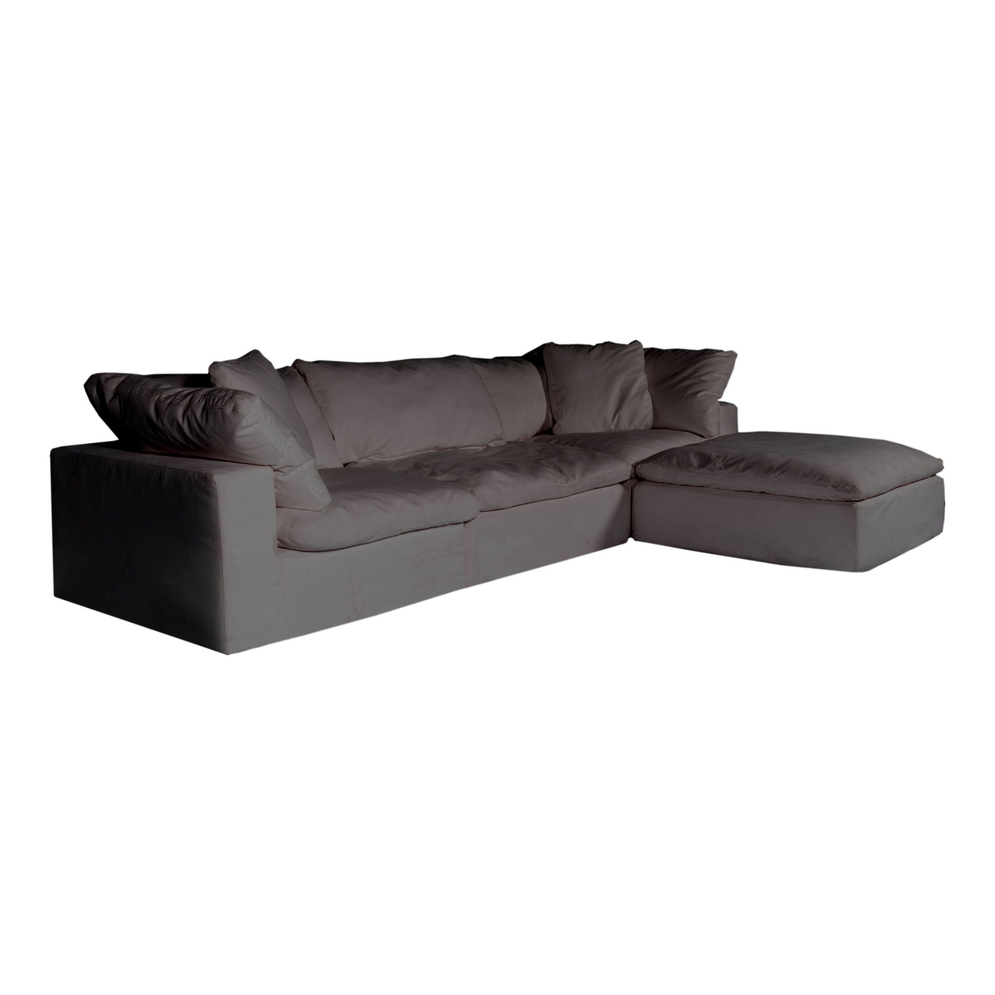 Clay - Lounge Modular Sectional Livesmart Fabric - Light Gray-Stationary Sectionals-American Furniture Outlet