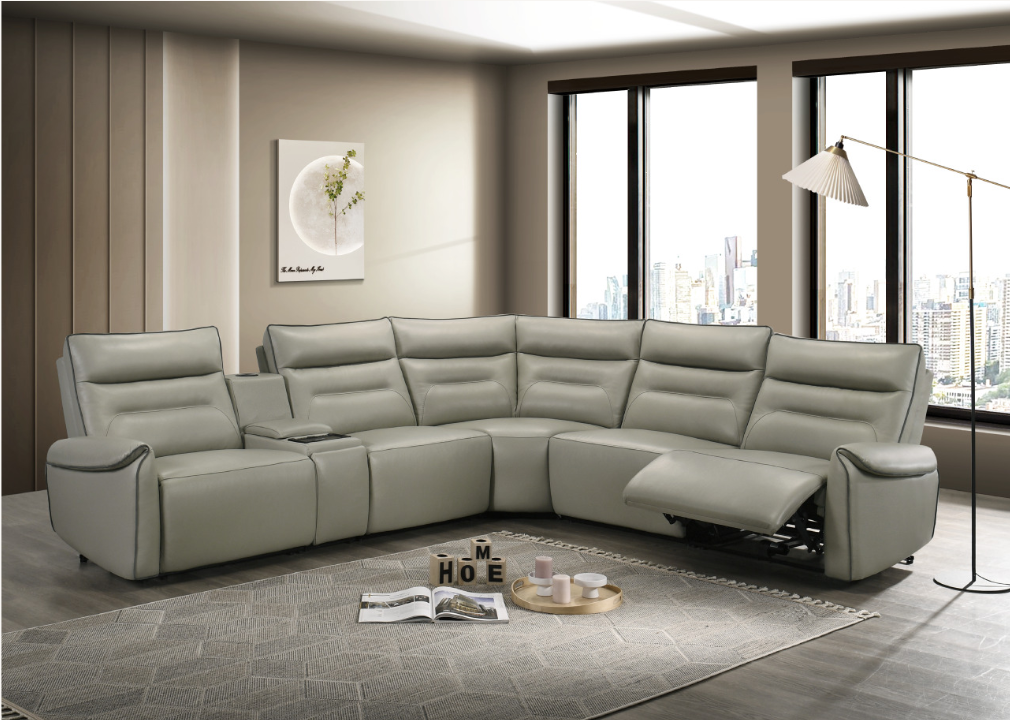 Jayke Top Grain Leather Power Sectional Sofa - Tech & Comfort