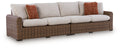 Dolan Creek - RAF/LAF Loveseat With Cushion (Set of 2) - Beige / Brown