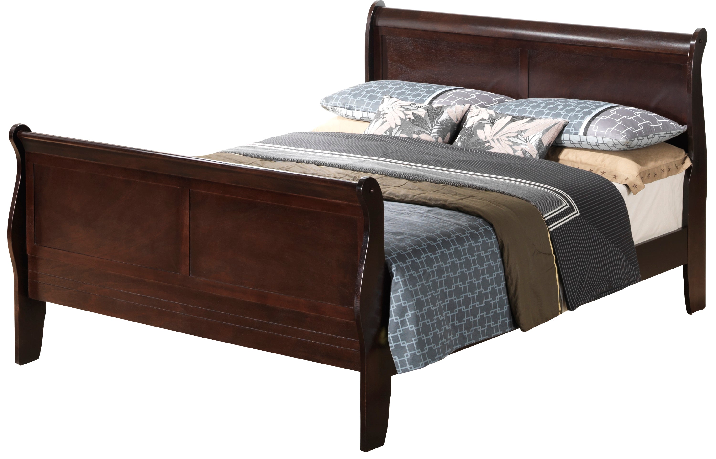 Louis Phillipe Full Bed - Cappuccino Finish