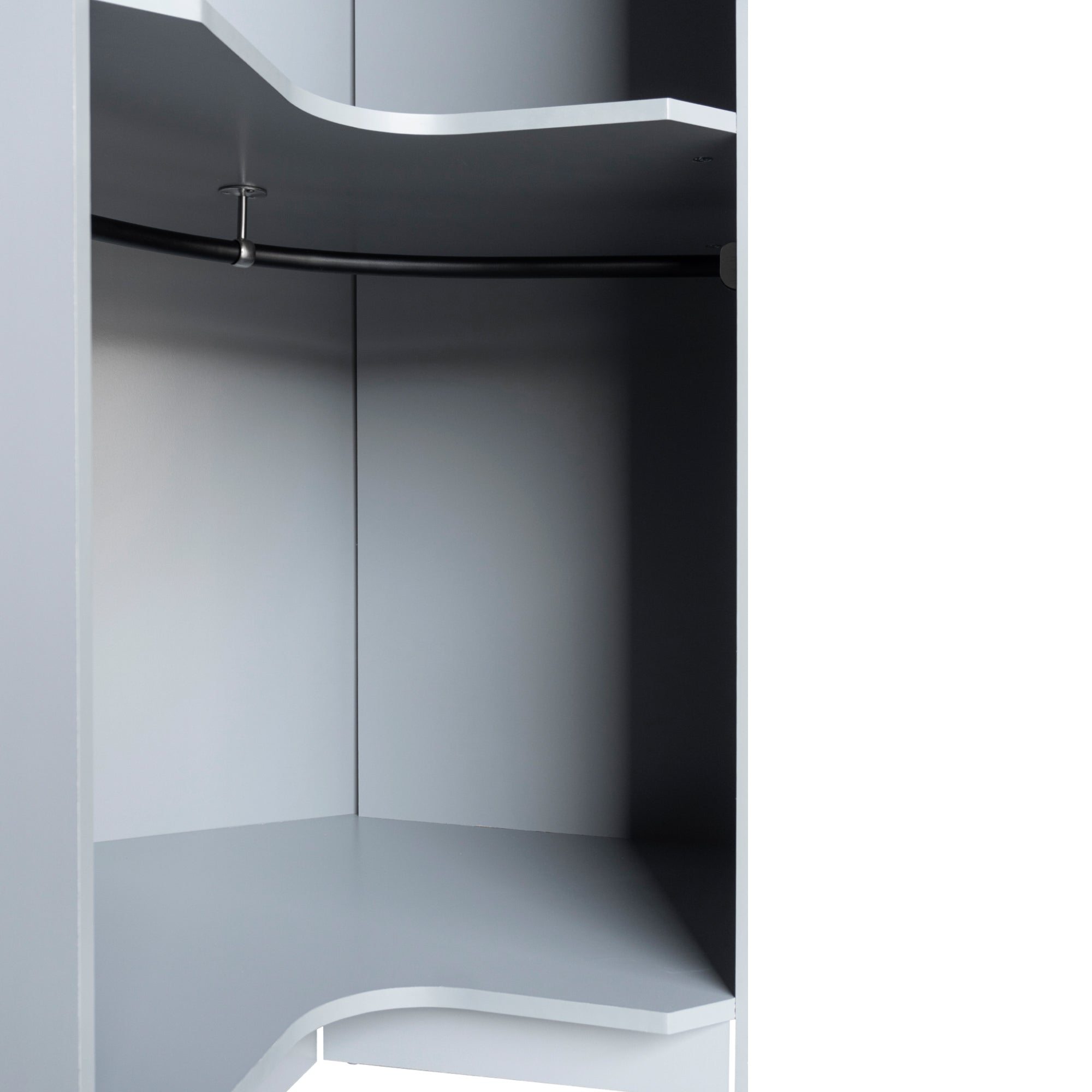 Polygon Corner Wardrobe - Gray (Save Space)