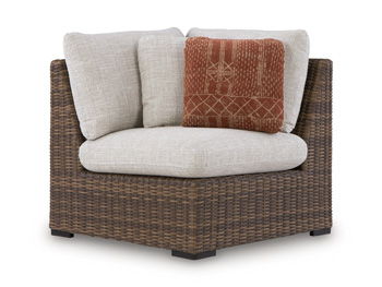 Dolan Creek - Corner With Cushion - Beige / Brown