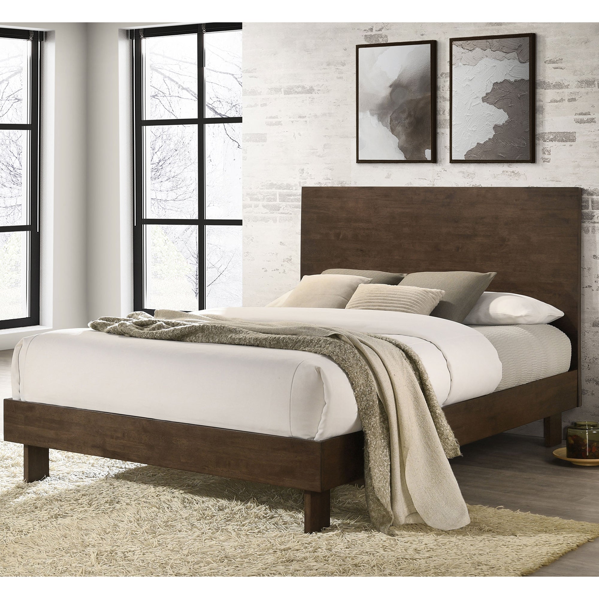Hemlock Warm Brown Queen Platform Panel Bed