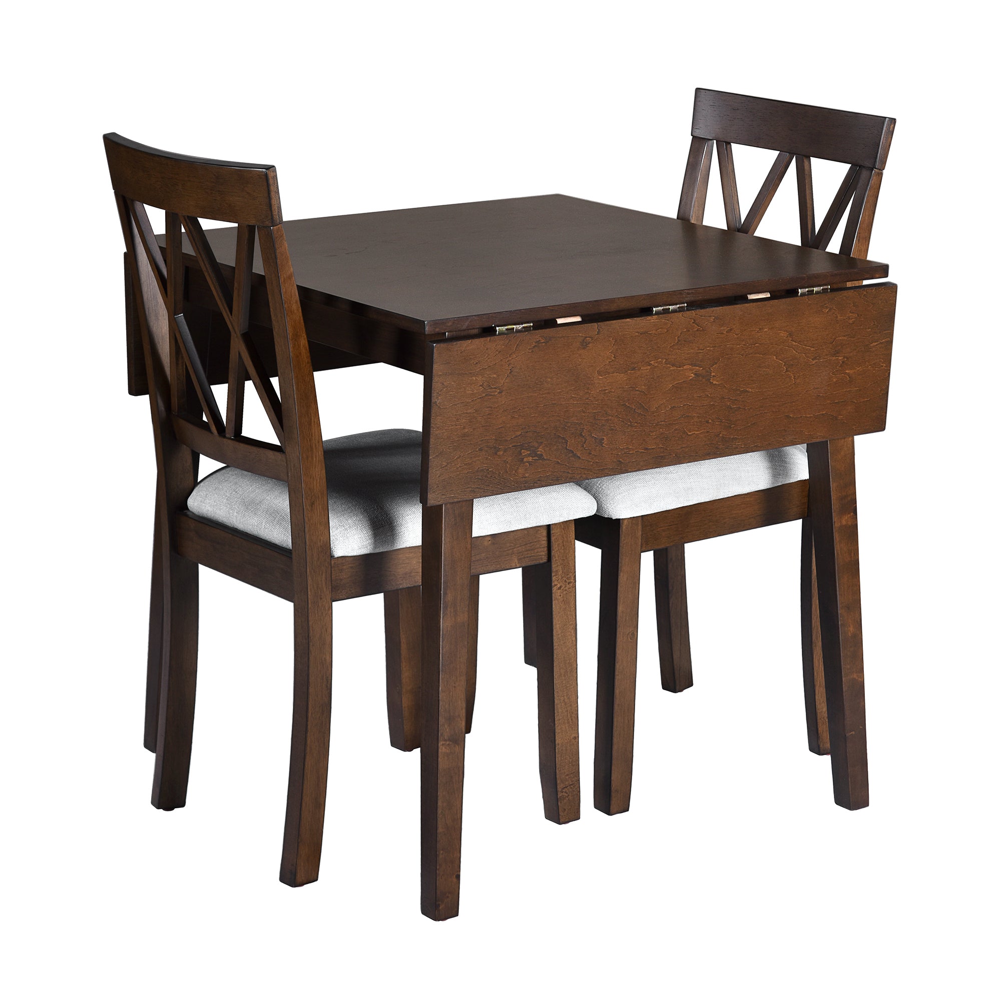 3 Piece Drop Leaf Kitchen Dining Set - Brown