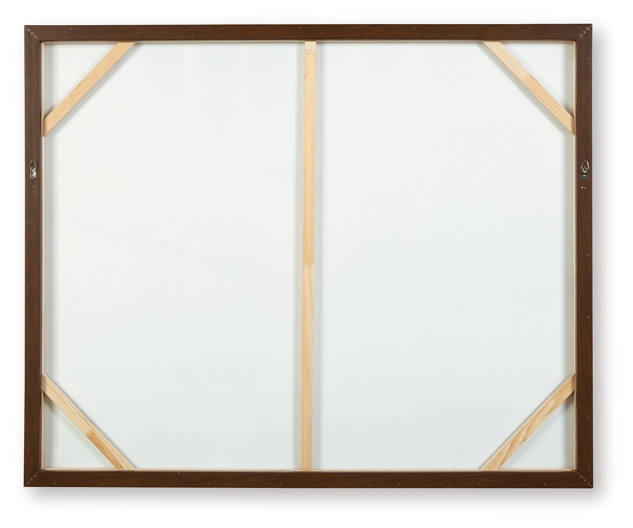 Wood-framed canvas wall art with visible inner support bars