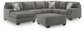 Clarington - 2 Pc. - 3-Piece Sectional And Oversized Ottoman - Greystone