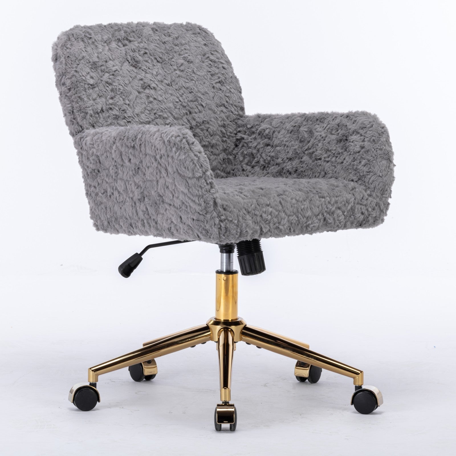 Velvet Swivel Office Chair w/ Gold Base