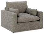 Granite gray chair and a half armchair with extended seat and back cushions
