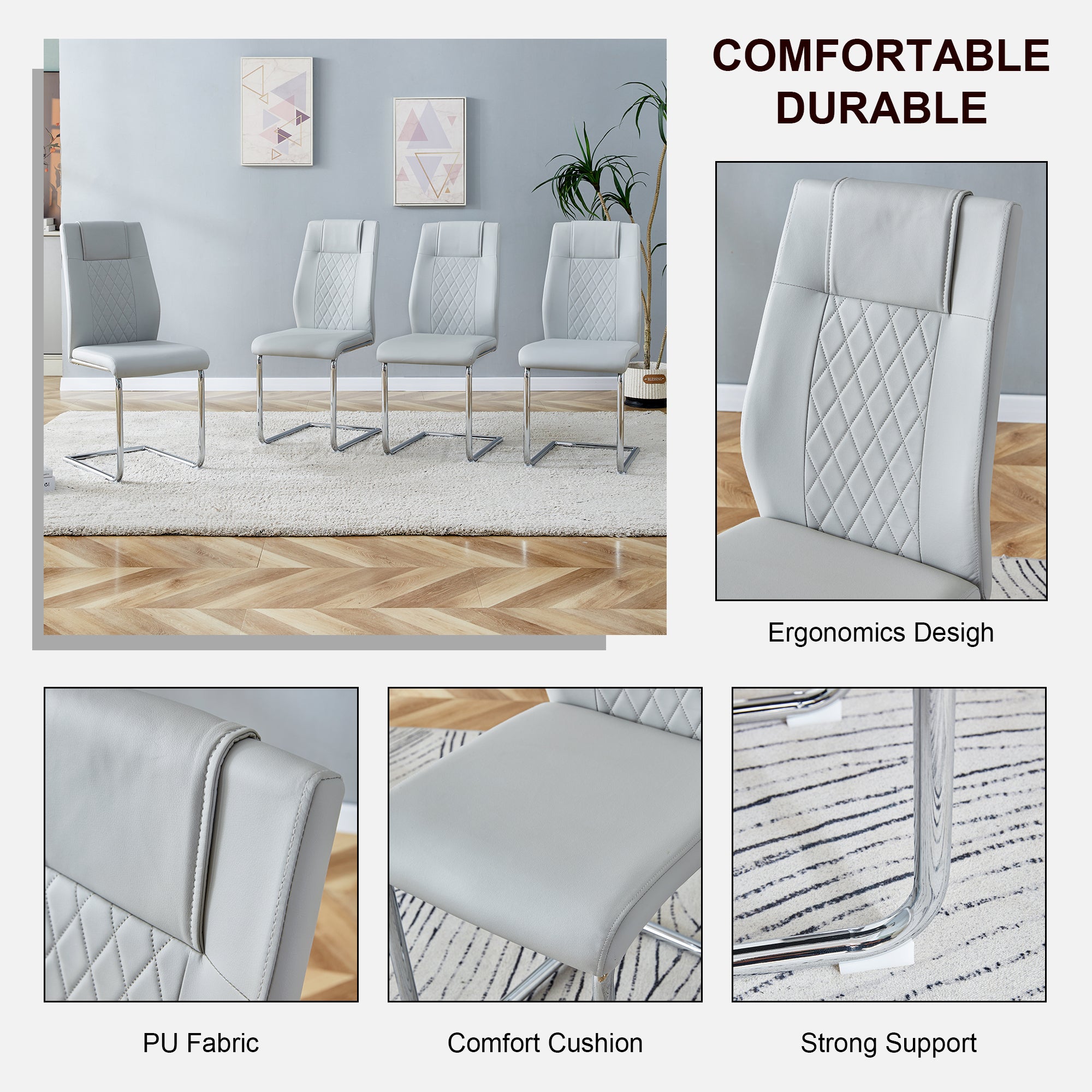 Modern Marble Dining Table & Chairs Set - DT-69