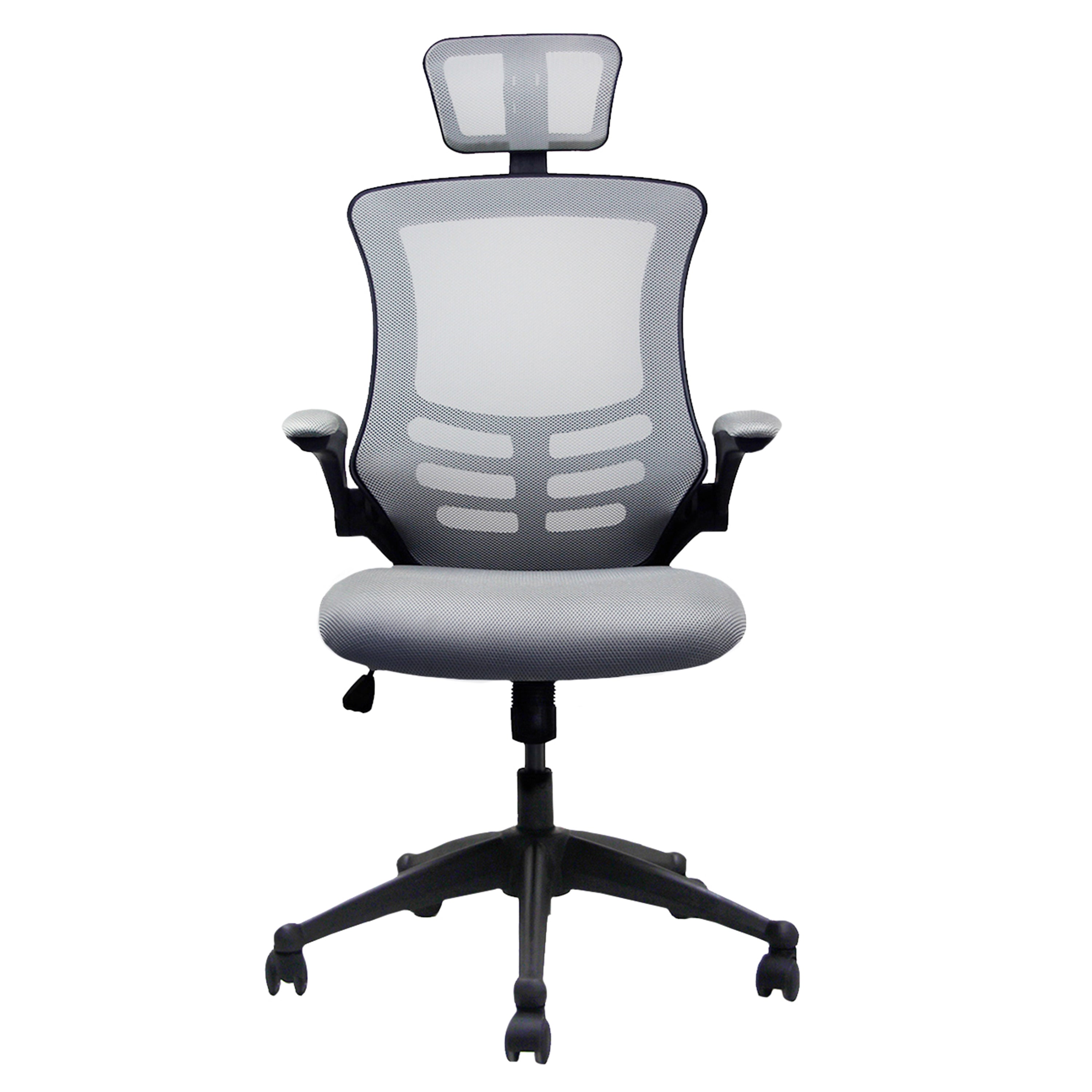 High-Back Mesh Office Chair with Headrest & Flip-Up Arms