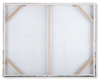 Wall art canvas back with wooden frame and mounting brackets