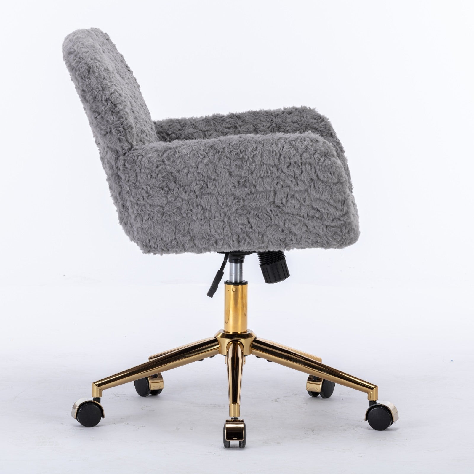 Velvet Swivel Office Chair w/ Gold Base