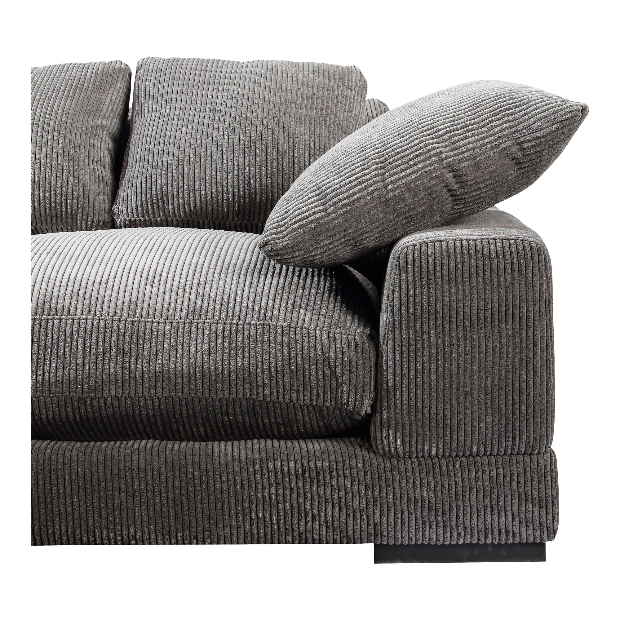 Gray Plunge Sectional Sofa - Deep Seats, Modern