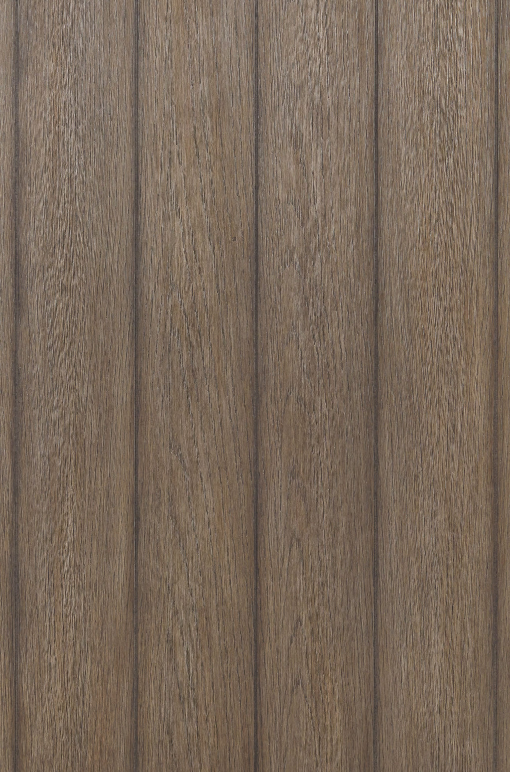 Wood tabletop close-up with vertical grain, medium brown finish