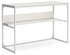 48-inch white home office desk with open shelf and two support side frames