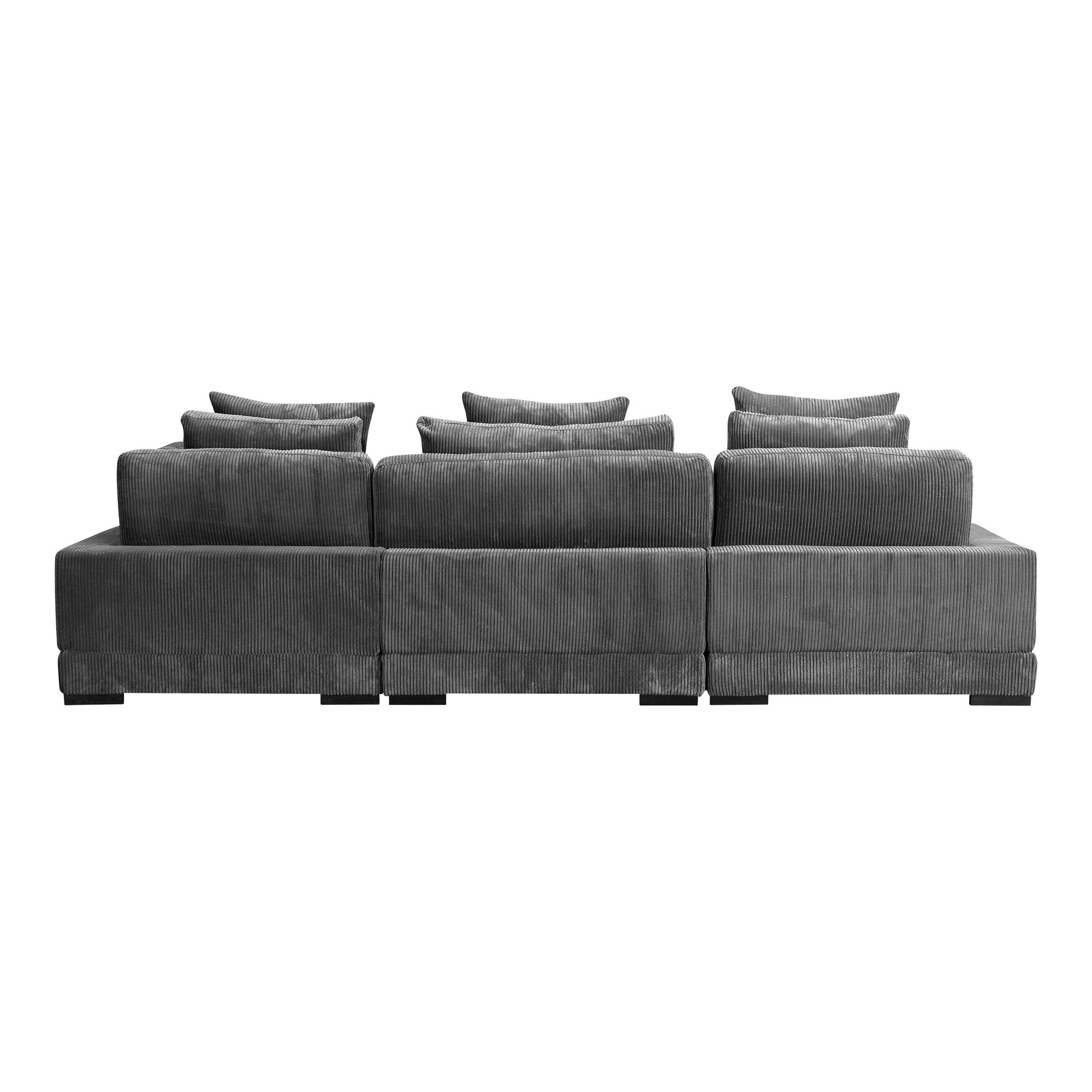 Tumble Charcoal Corduroy L Sectional Modular-Moe's Home Collection-American Furniture Outlet