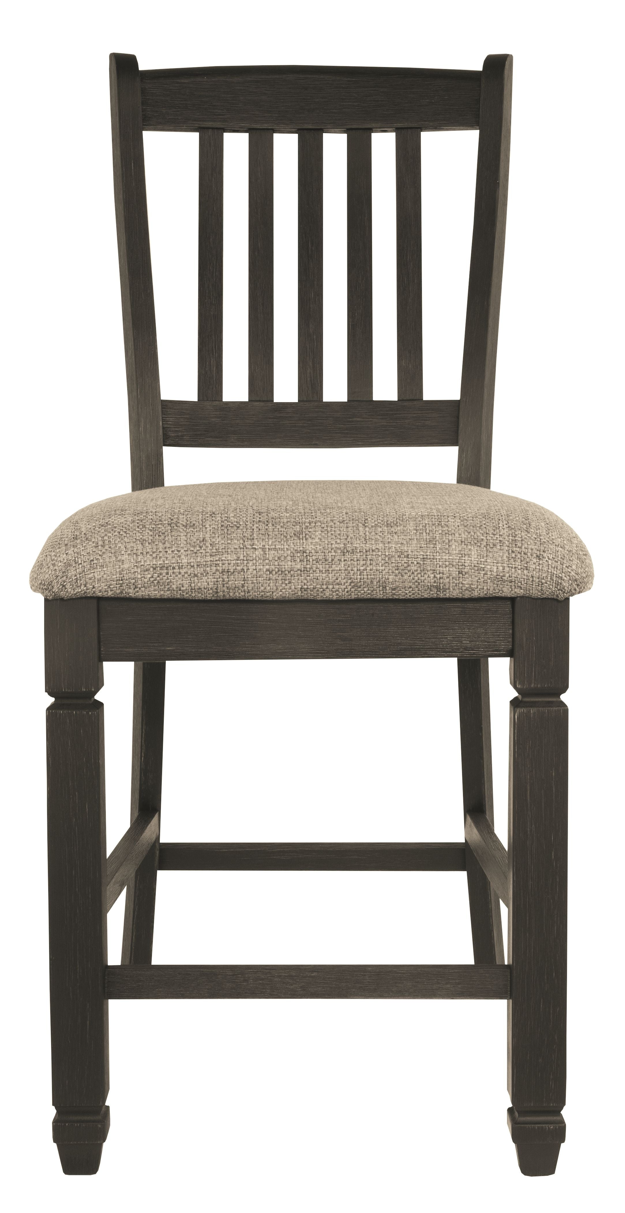 Tyler Black & Grayish Brown Two-Tone Upholstered Barstool (Set of 2) - Padded