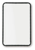 Black accent mirror with rounded-rectangle frame