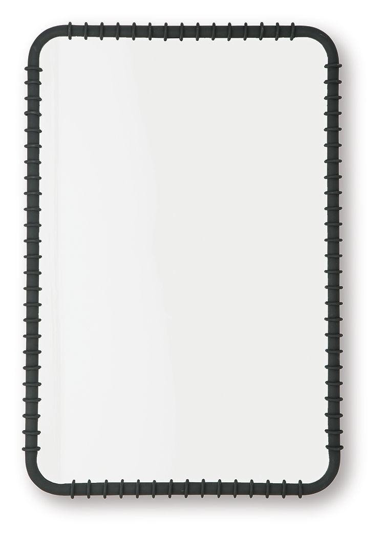 Black accent mirror with rounded-rectangle frame