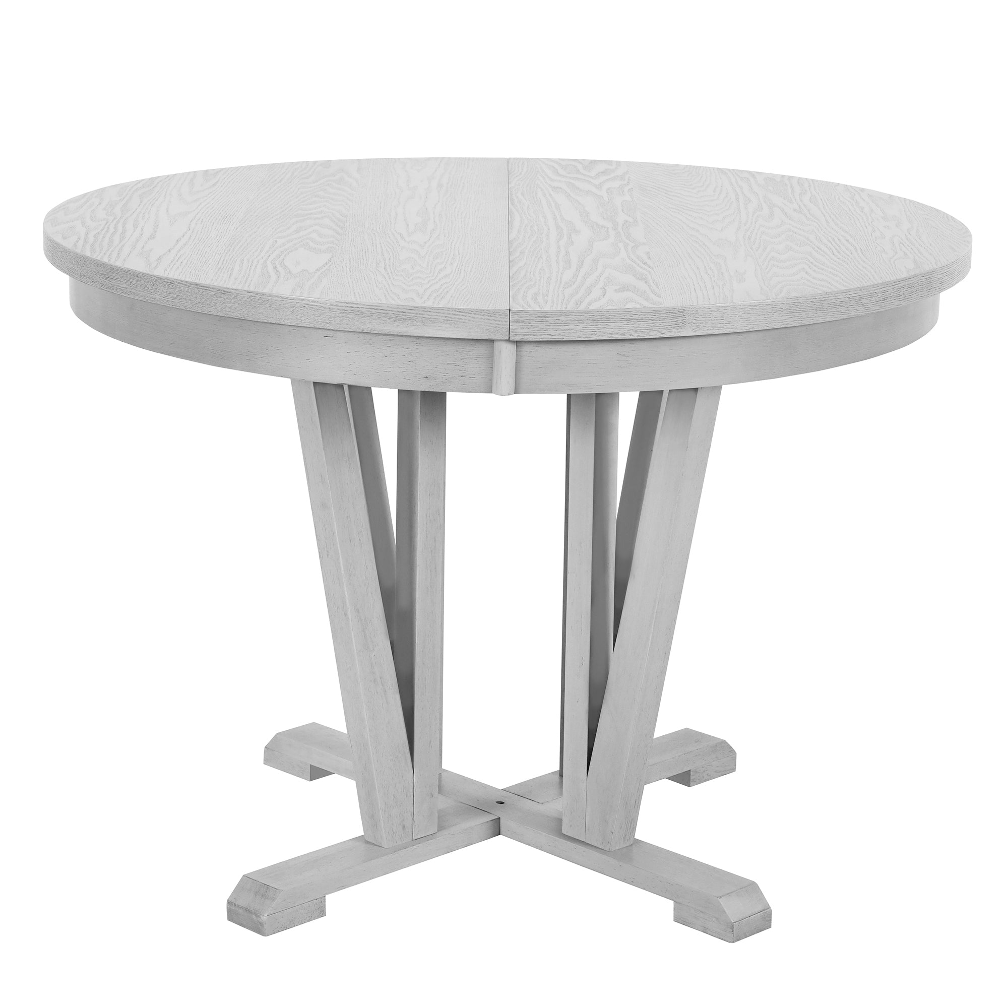 Rustic Round Dining Table Set - 5 Piece Gray