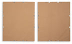 Set of 2 wall art prints backs with brown backing boards and metal corner mounts