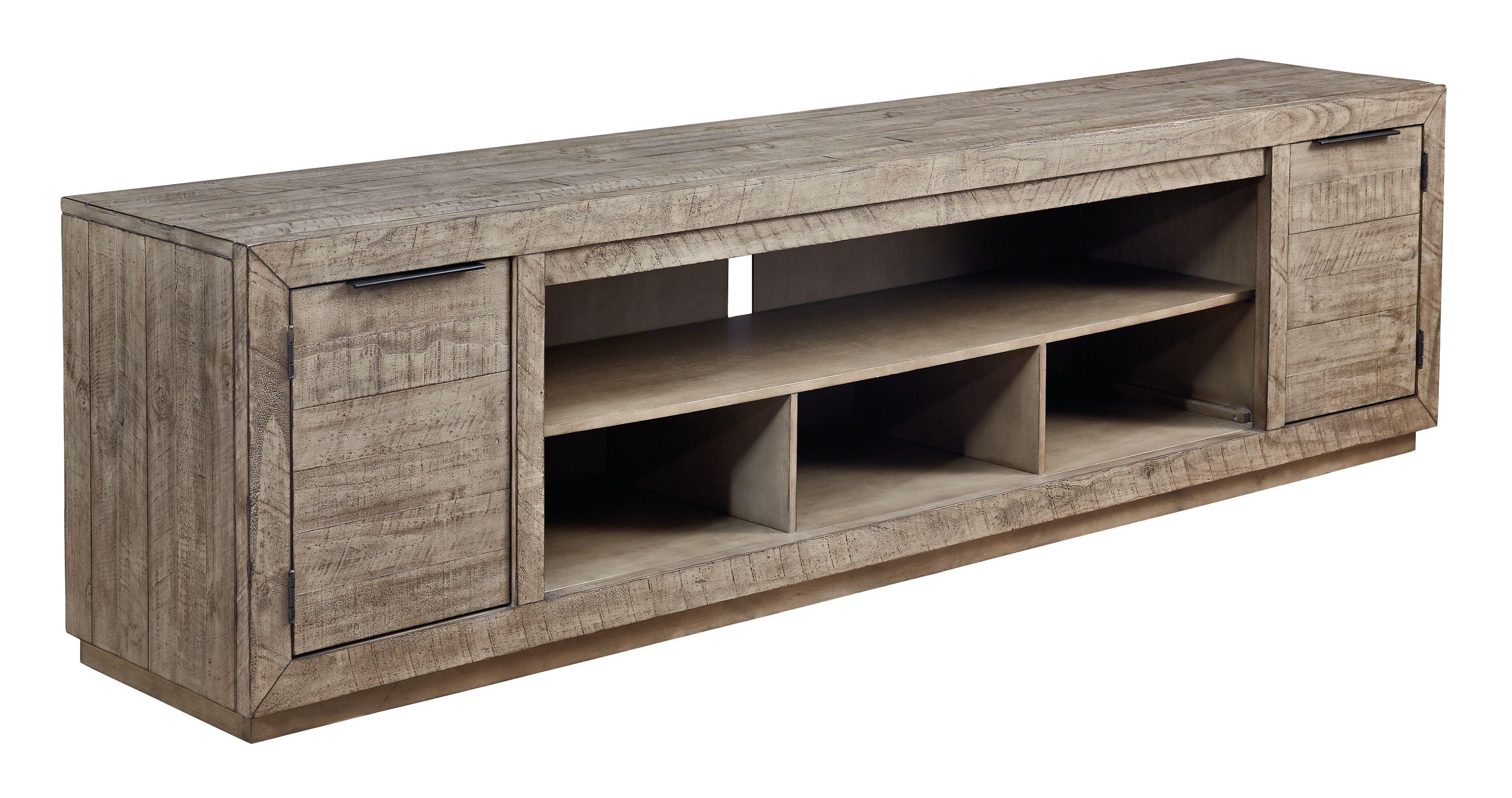 Krystanza - Weathered Gray - XL TV Stand W/Fireplace Option