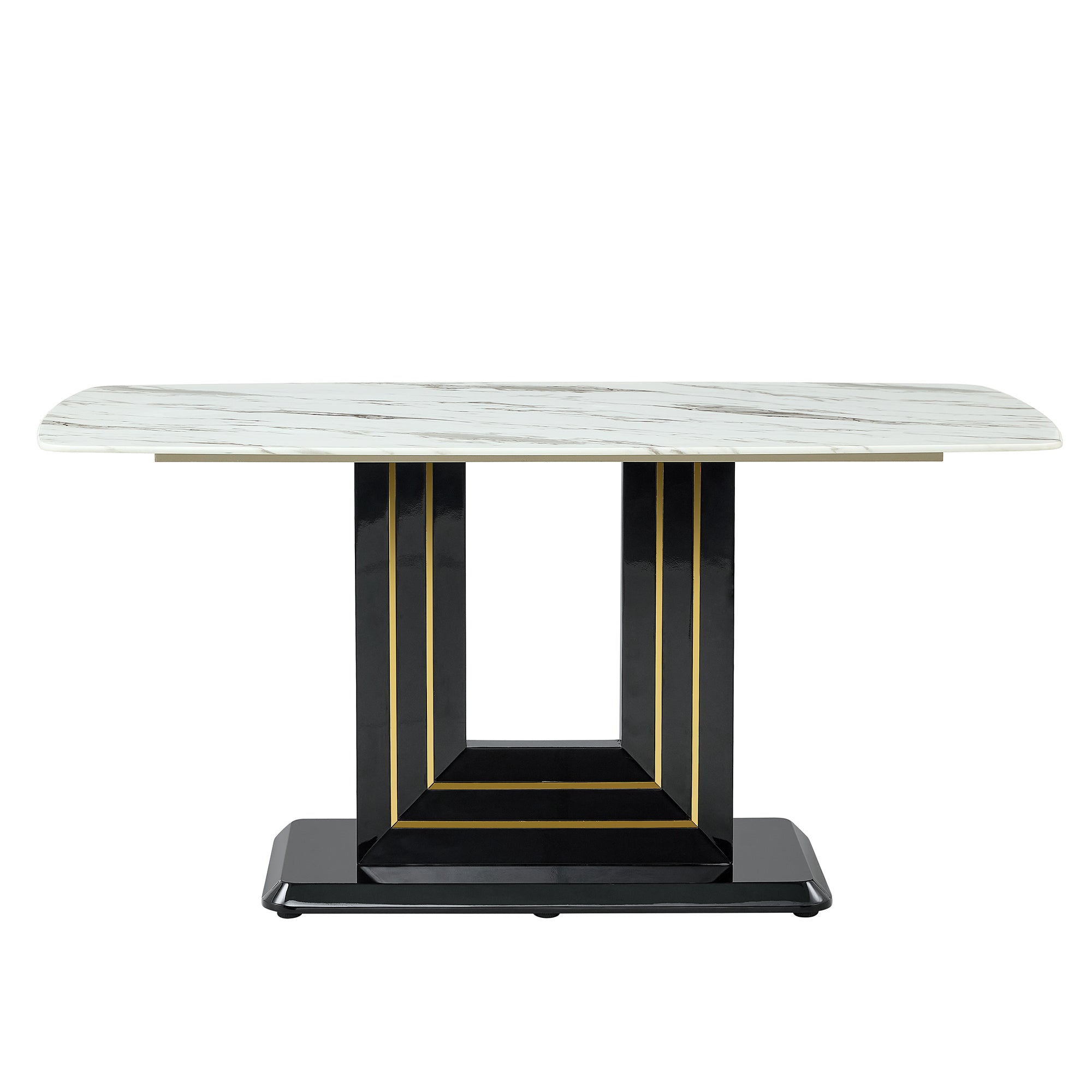 Modern Marble Dining Table Set, 7-Piece