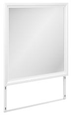 White bedroom mirror with slim frame and side stand legs