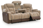 Mixed Motion - Power Reclining Sofa With Adjustable Headrest - Brownstone