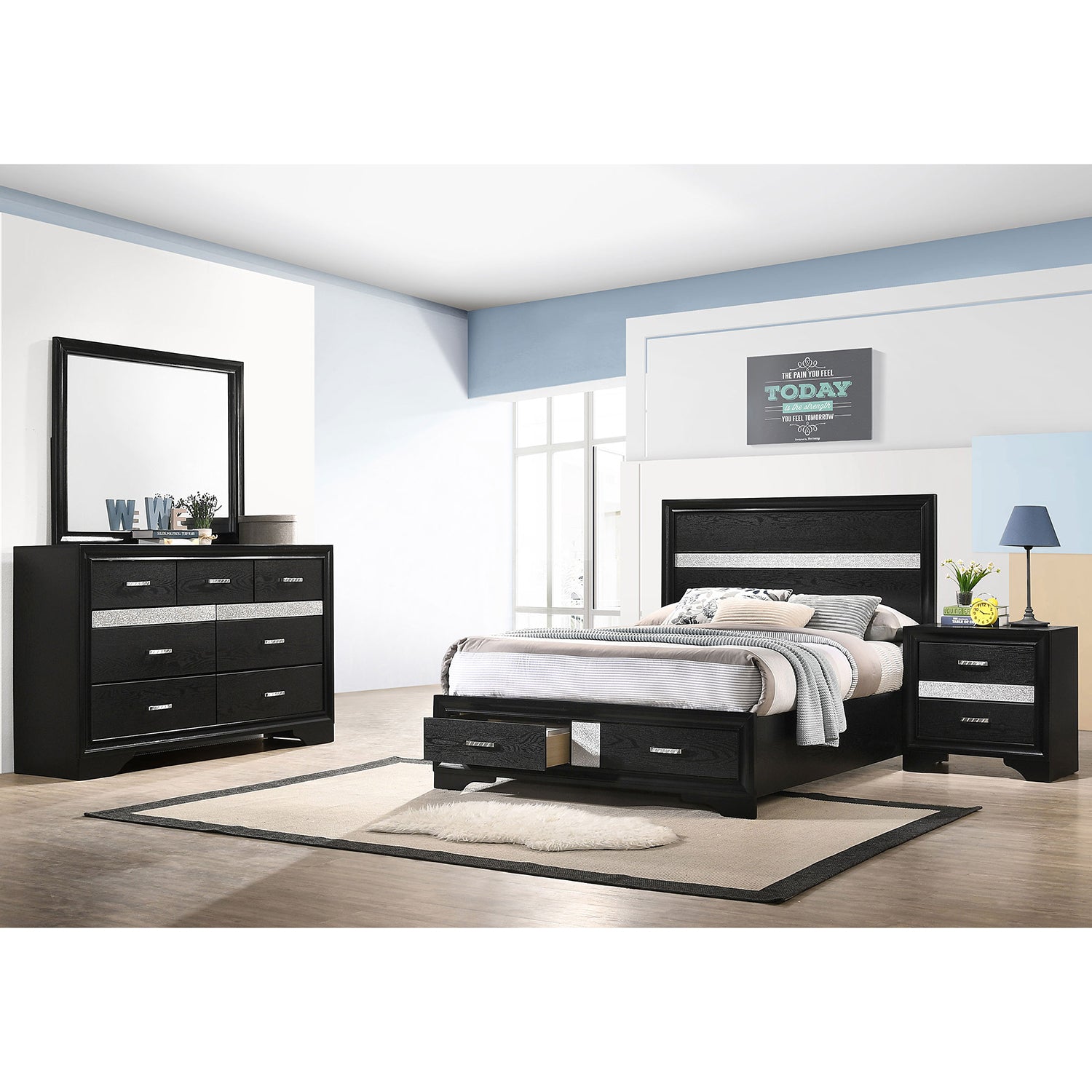 Annie Black Full 4-Piece Bedroom Set - Modern & Stylish