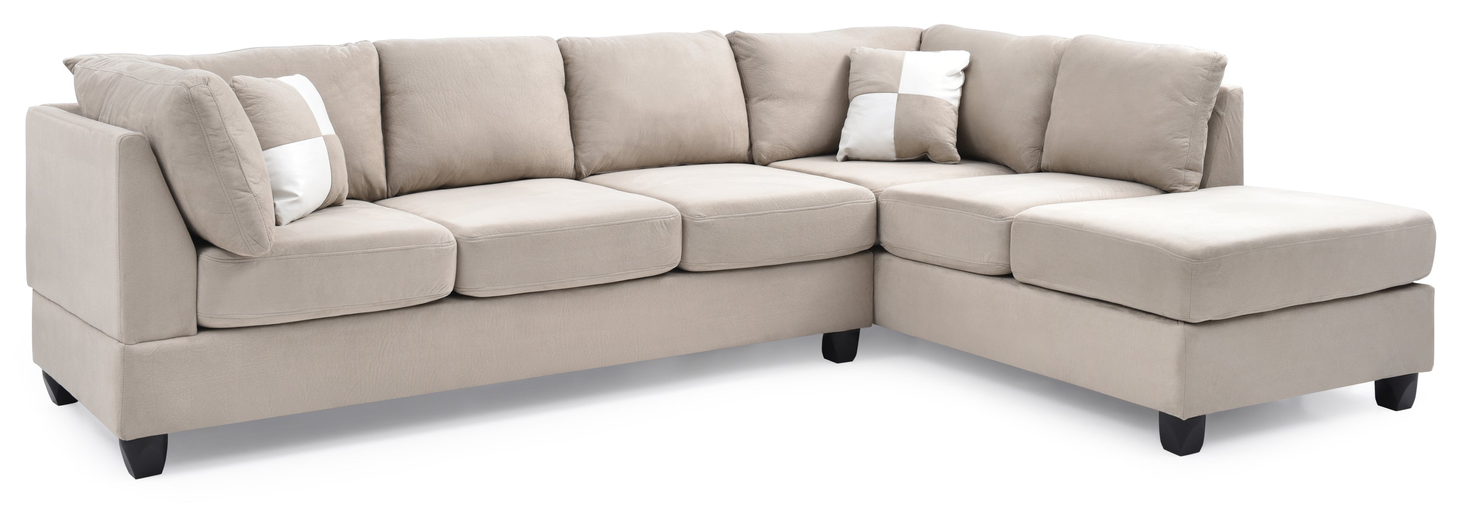 Malone G631B-SC White Sectional Sofa - No Ottoman
