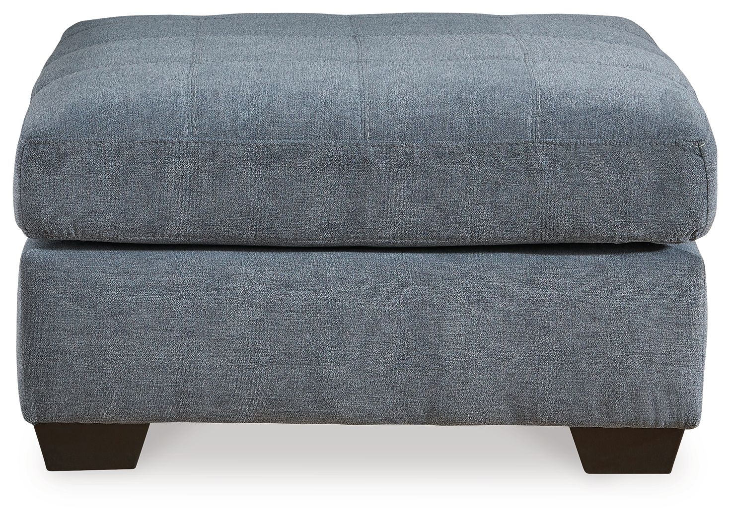 Oversized accent ottoman in dark gray with rounded top and low block legs