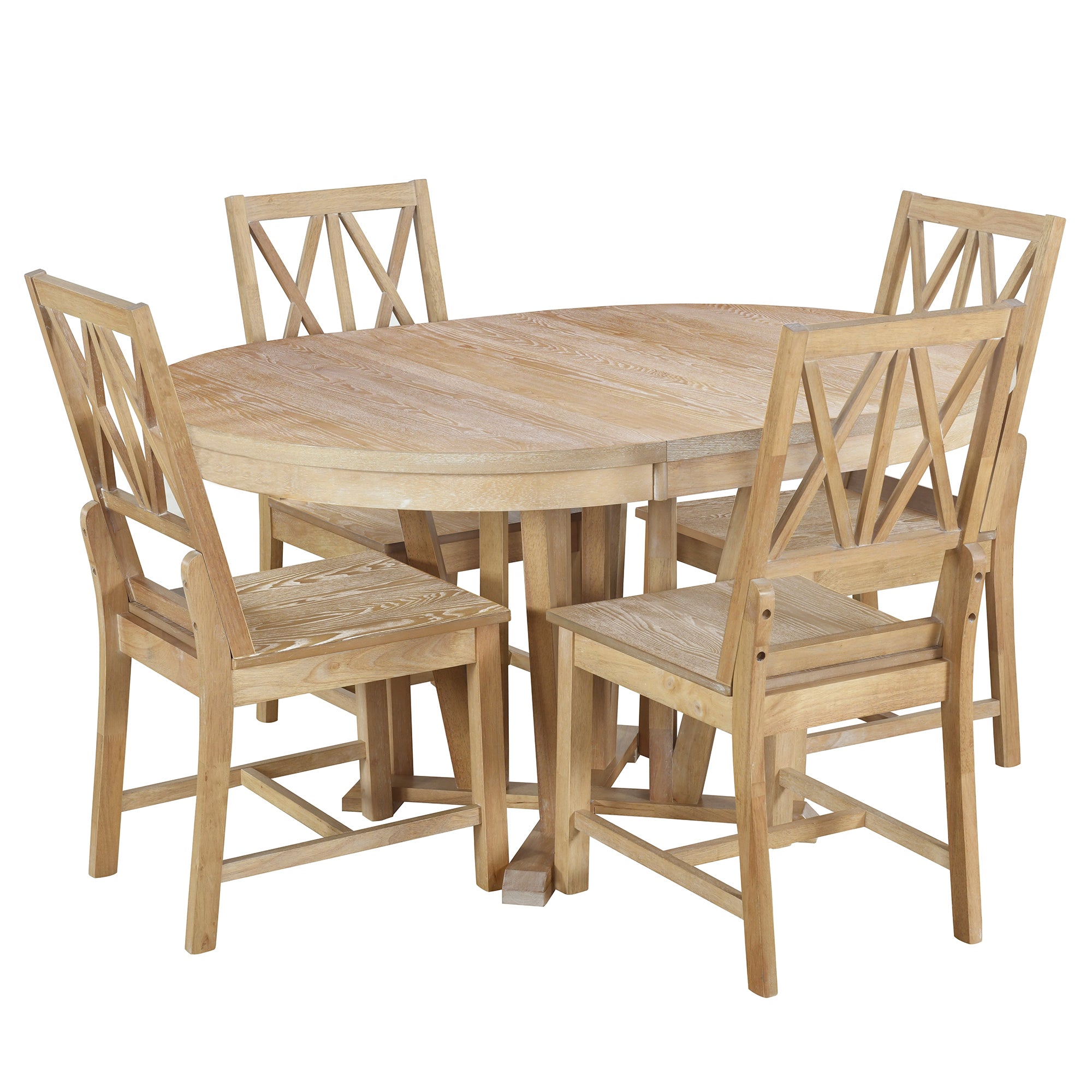 Rustic 5-Piece Round Dining Set