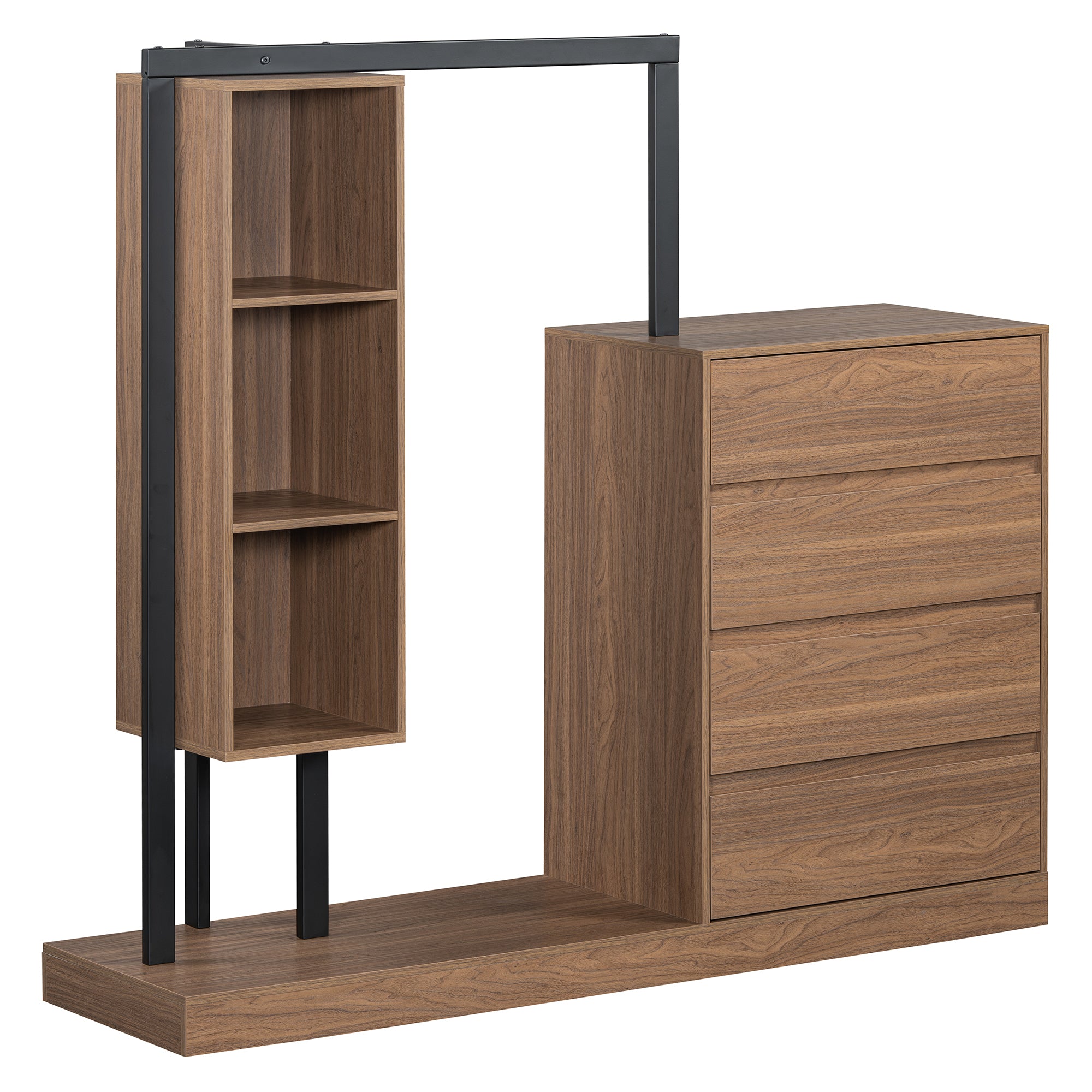 Espresso Wardrobe with Drawers & Shelves