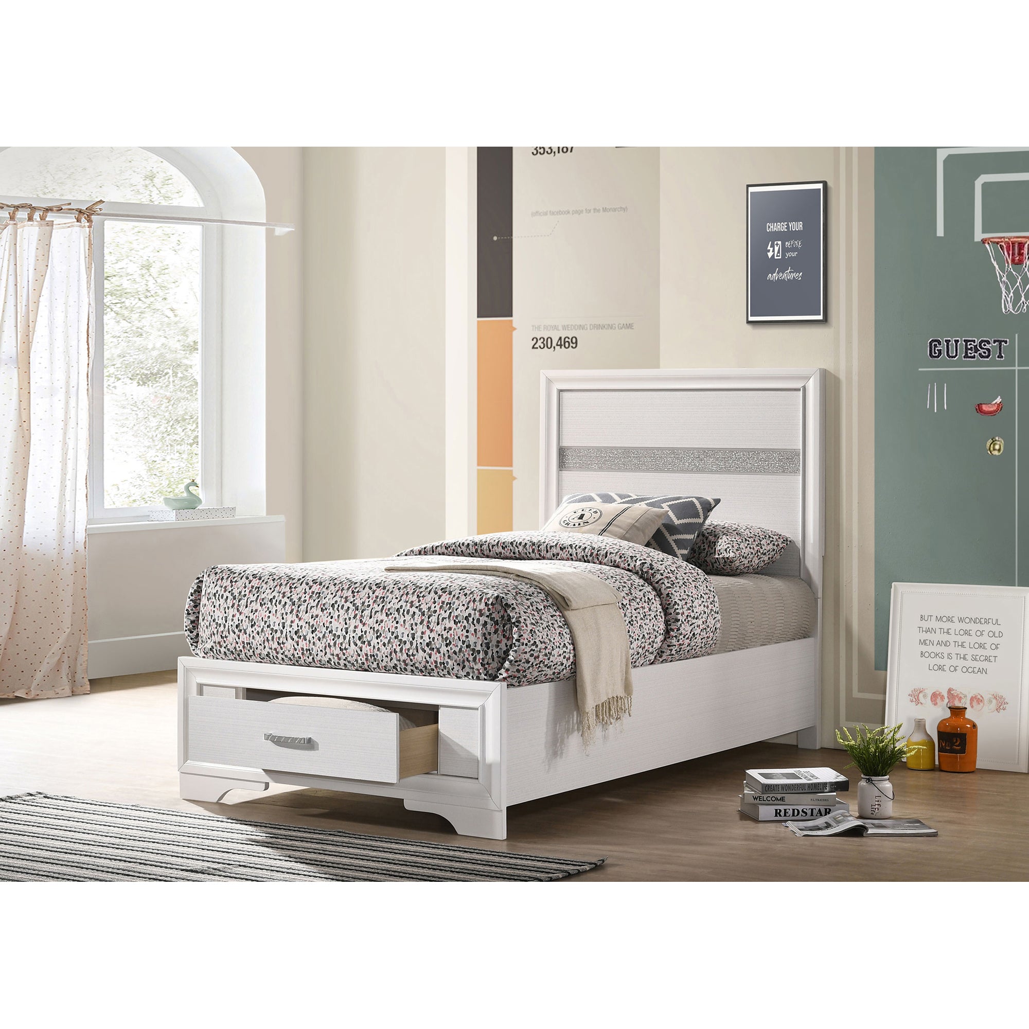 Urbana White Twin Storage Bed | Kids Bedroom & Guest Room Solution